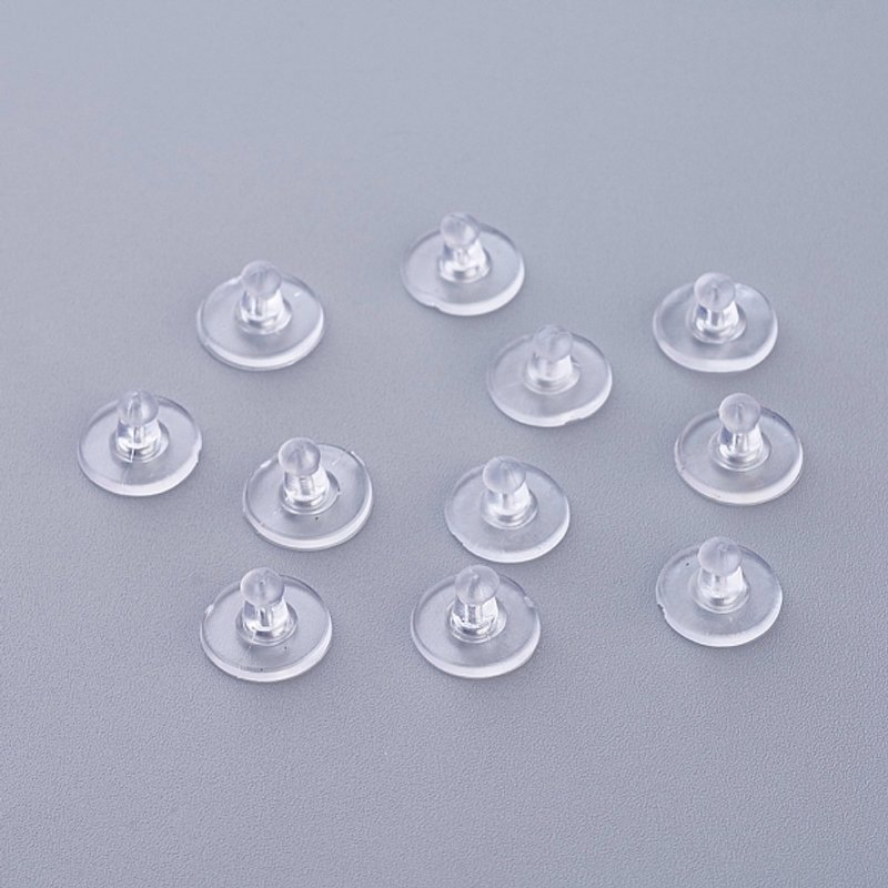 Plastic Ear Nuts Earring Backs Clear 6x10mm Hole 0.5mm — Jewelry Findings