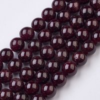 Brins de perles de grenat naturel, rond, 8mm, 49pcs/brin — Perles à bijoux