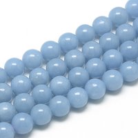 Fils de perles d'Angelite naturelle, perles rondes en Anhydrite de 8mm — Perles à bijoux