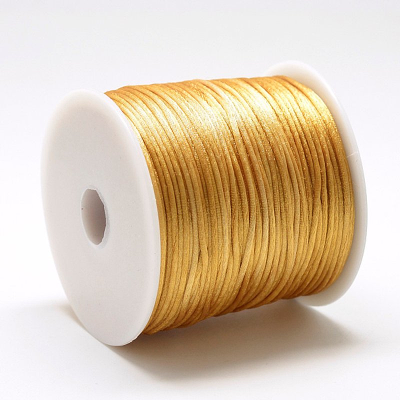 Corde satin Rattail en nylon, Goldenrod, 1mm, 76,55 verges