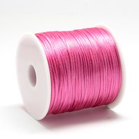 Cordon Satin Rattail en Nylon, Corail Clair, 1mm, 76.55 verges