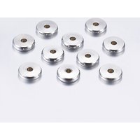 Perles Intercalaires en Acier Inoxydable 304, Rondes Plates, 8x2mm — Perles à bijoux