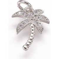 Brass Micro Pave Cubic Zirconia Coconut Tree Charms — Charms & Pendants