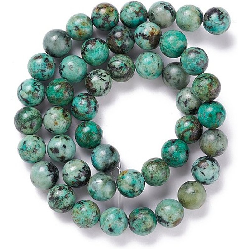 Natural African Turquoise Jasper Beads Strands, 8mm, 45pcs — Jewelry Beads