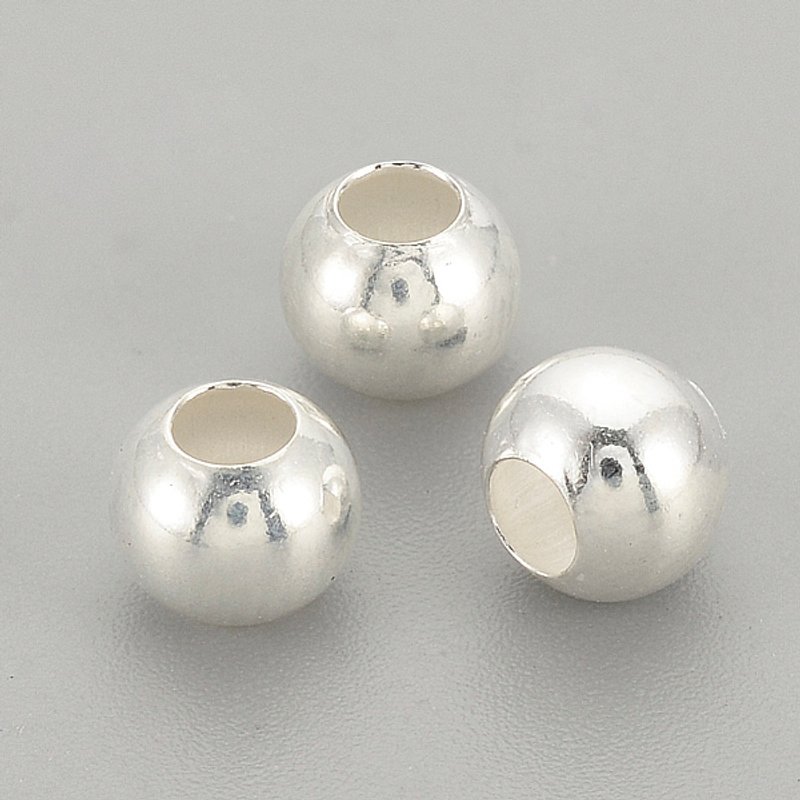 925 Sterling Silver Round Beads with 1mm Hole — Jewelry Beads