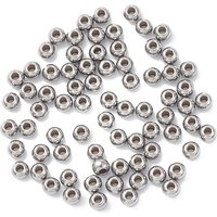 Perles Intercalaires Rondes en Acier Inoxydable 304, 4x3mm, Résistantes à l'Oxyde — Perles à bijoux