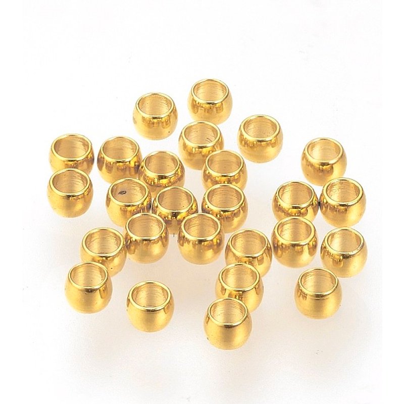 Perles de séparation en acier inoxydable 304, rondelle, plaquées or 24K — Perles à bijoux