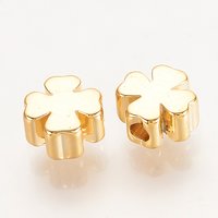 Perles de séparation en laiton, sans nickel, plaquées or 18K en forme de trèfle — Perles à bijoux