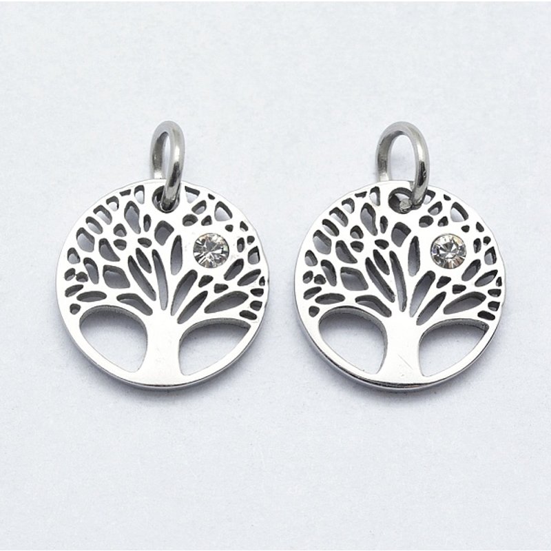 Pendants en acier inoxydable chirurgical 316 avec zircon cubique — Breloques et pendentifs