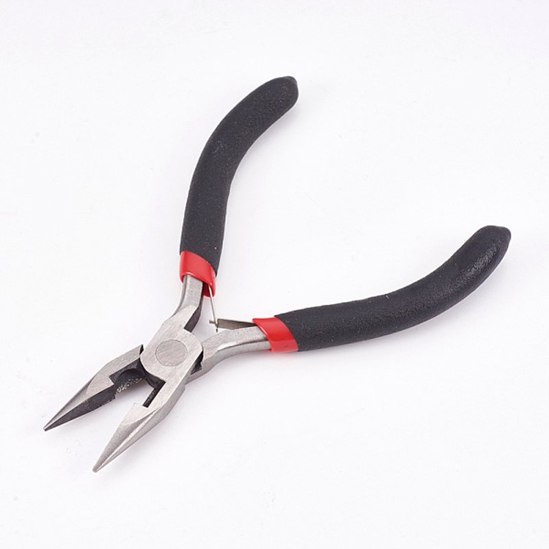 Pinces à Bijoux 45# en Acier au Carbone, Pince à Nez Aiguille, Noire — Outils de création de bijoux