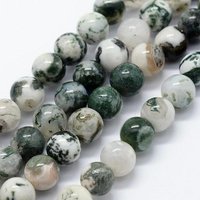 Fils de perles d'agate naturelle en forme de rond, 6mm, 14.76 pouces — Perles à bijoux