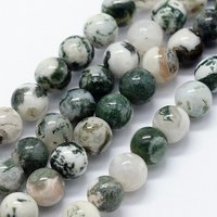 Fils de perles d'agate naturelle, rondes, 4mm, 14.76 pouces — Perles à bijoux