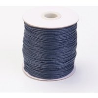 Fil en Coton Ciré, Bleu Prussien, 1.5mm, 100 verges