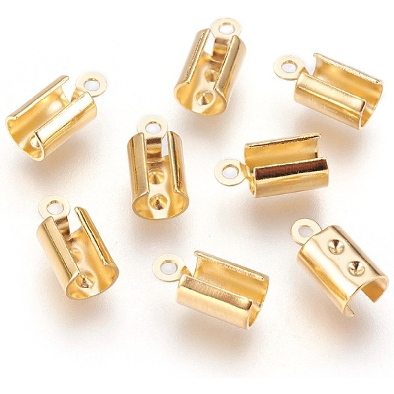 Embouts de Crimp Pliables en Acier Inoxydable 304 avec Plaquage en Or 18K — Accessoires pour bijoux