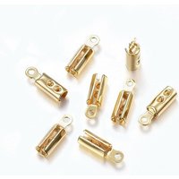 Embouts à sertir pliants en acier inoxydable 304, plaqué or 18K — Accessoires pour bijoux