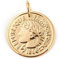 304 Stainless Steel Coin Pendant, Republique Francaise 1808, Gold — Charms & Pendants