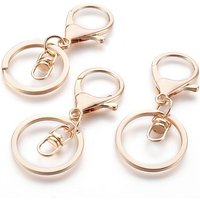 Attaches de porte-clés en alliage avec anneaux en fer, doré