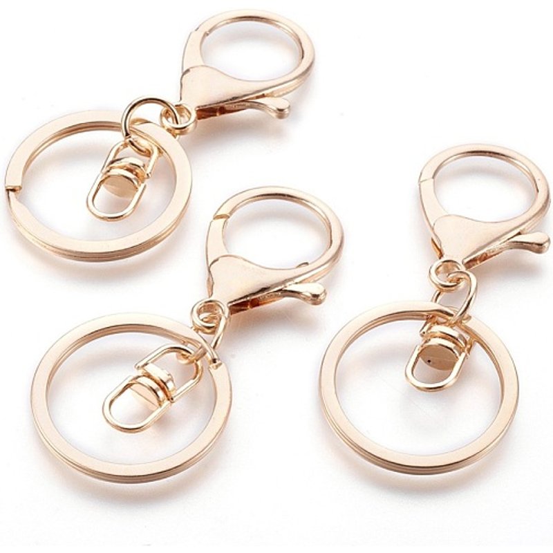 Attaches de porte-clés en alliage avec anneaux en fer, doré — Accessoires pour bijoux