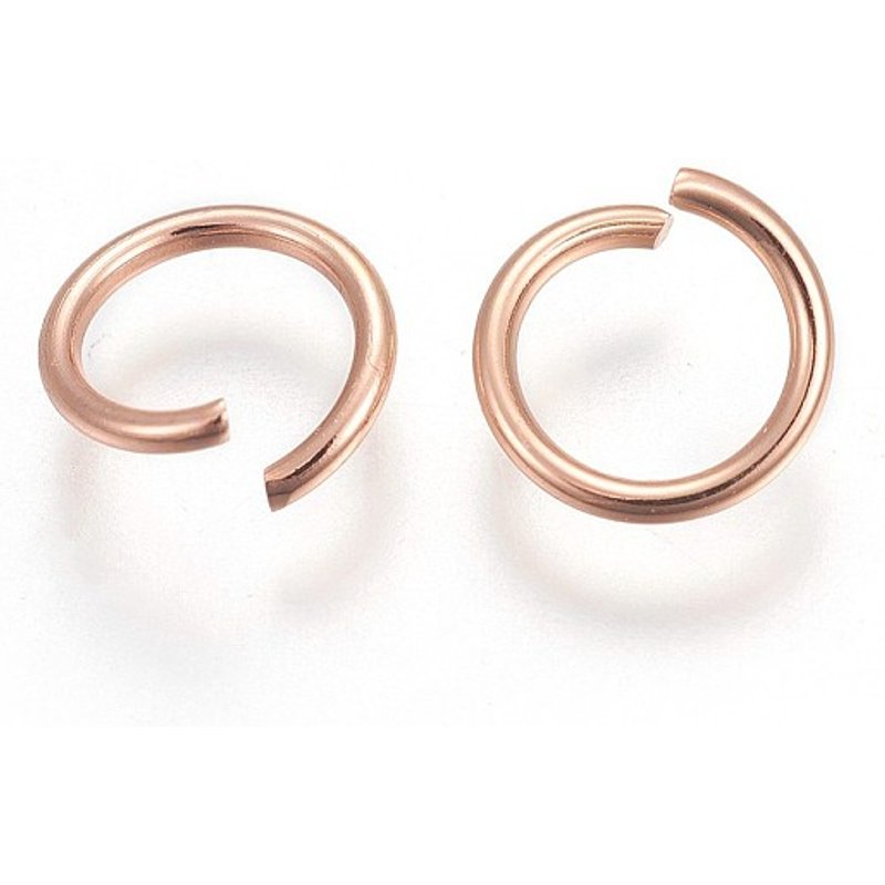 Anneaux Brisés en Acier Inoxydable 304, Rose Gold, 18 Gauge, 8mm — Accessoires pour bijoux