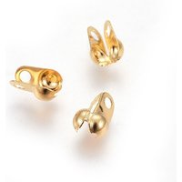 Embouts de Perles en Acier Inoxydable 304 avec Plaquage en Or 18K — Accessoires pour bijoux