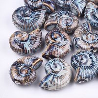 Handmade Porcelain Beads, Antique Glazed Sea Snail Design