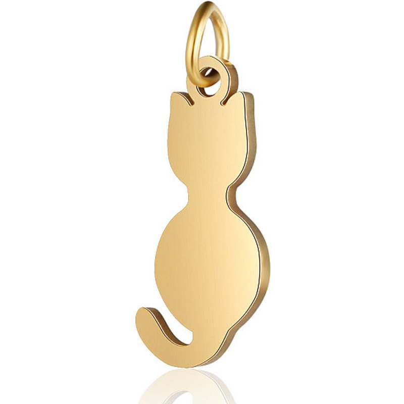 Pendants en Acier Inoxydable 201 en Silhouette de Chat Dorés — Breloques et pendentifs