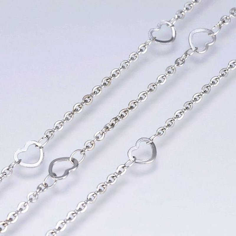 304 Stainless Steel Cable Chains with Heart Link and Spool — Chains, Wire & Cord