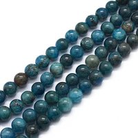 Natural Apatite Beads Strands, Round 6mm, 64pcs/strand, 15.7 inch