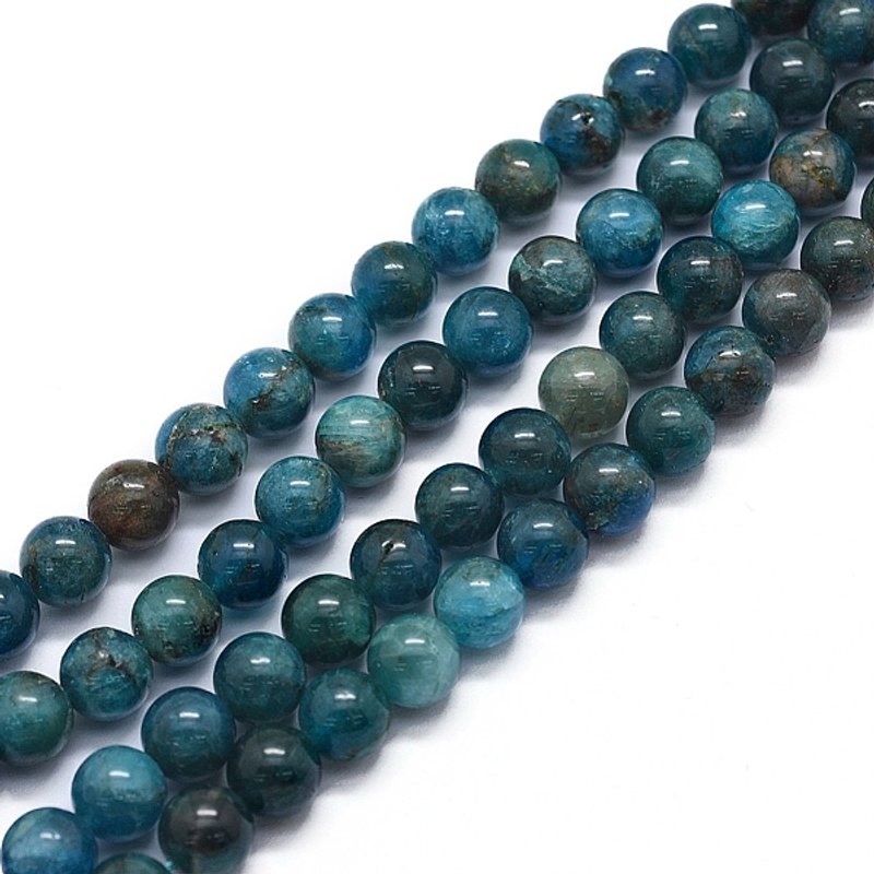 Fils de perles d'apatite naturelle, rondes 6mm, 64pcs/fils, 15.7 pouces — Perles à bijoux