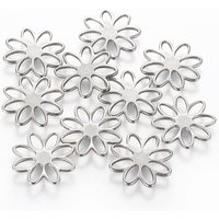 Connecteurs en Acier Inoxydable 201 en Forme de Fleur, Résistants au Tarnissement — Accessoires pour bijoux