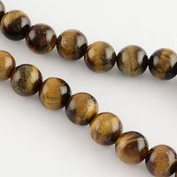 Natural Tiger Eye Round Bead Strands, 8mm, 48pcs, 14.9 inch — Jewelry Beads