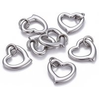 Breloques en acier inoxydable 304 en forme de cœur ouvert avec anneau — Breloques et pendentifs