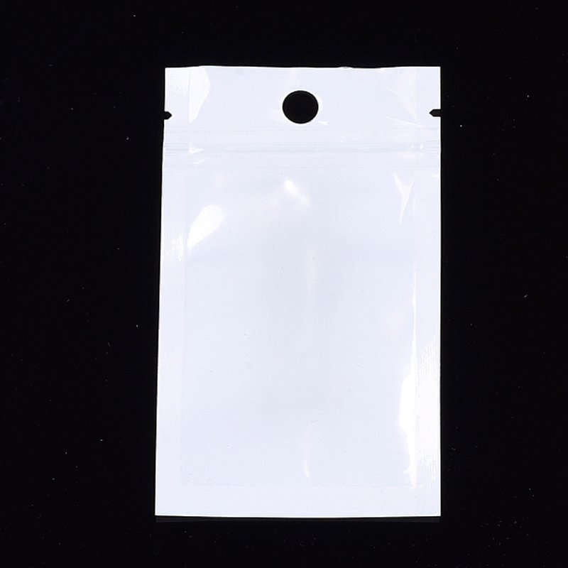 Sacs en plastique à fermeture éclair Pearl Film avec trou de suspension, 10x6cm — Rangement et présentation