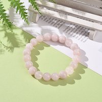Natural Rose Quartz Bead Stretch Bracelet, 10mm Beads, Round — Bracelet Women