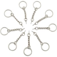 Iron Split Key Rings with Chains and Peg Bails, 20mm — Jewelry Findings