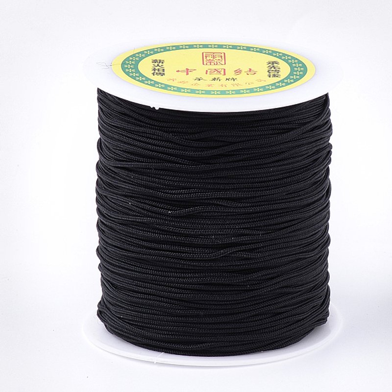 Nylon Thread, Black, 1.5mm, 120.29 yards per roll — Chains, Wire & Cord