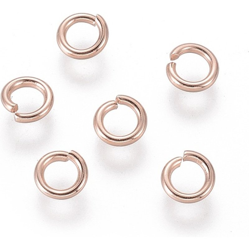 Anneaux Brisés Ouverts en Acier Inoxydable 304, Or Rose, 18 Gauge, 5mm — Accessoires pour bijoux
