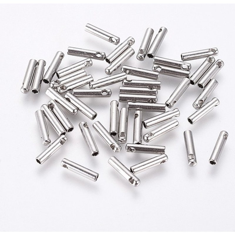 Embouts de Corde en Acier Inoxydable 304, Capuchons, 7x1.6mm, Trou: 0.8mm — Accessoires pour bijoux