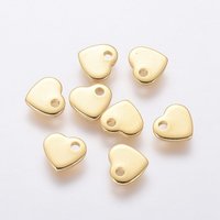 Charm en Acier Inoxydable 201, Coeur, Plaqué Or 24K, DIY Bijoux — Breloques et pendentifs