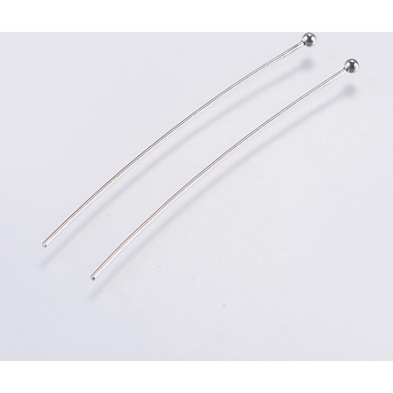 304 Stainless Steel Ball Head Pins, Tarnish Resistant, 50x0.7mm — Jewelry Findings