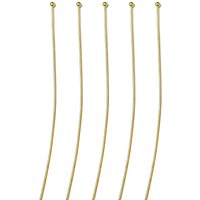 Brass Ball Head Pins, Golden, 70mm Long, 22 Gauge, 112pcs