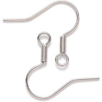 304 Stainless Steel Earring Hooks with Horizontal Loop — Jewelry Findings