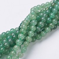 Natural Green Aventurine Beads Strands, Round, 6mm, 0.8mm Hole
