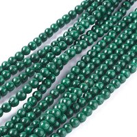 Natural Malachite Bead Strands, Round 4mm, 90pcs/strand, 15.83 inch