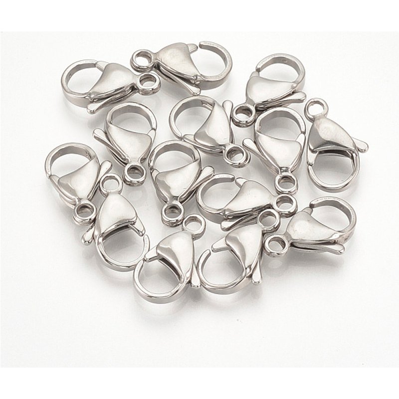 Agrafes de homard en acier inoxydable 304 non ternissable 12x7x3.7mm — Accessoires pour bijoux