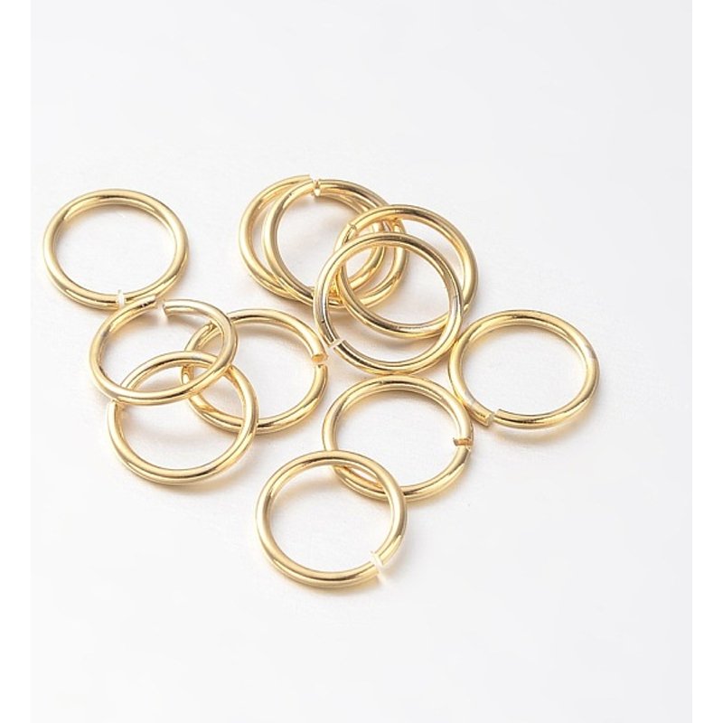 Eco-Friendly PVD Plated Brass Open Jump Rings, Golden, 21 Gauge — Jewelry Findings