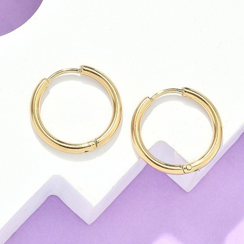 Ion Plating 304 Stainless Steel Huggie Hoop Earrings — Hoop Earrings
