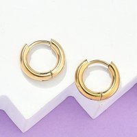 Boucles d'oreilles Huggie en acier inoxydable 304 avec ionisation — Boucles d'oreilles créoles