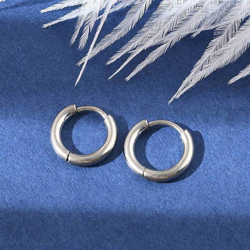 202 Stainless Steel Huggie Hoop Earrings, Hypoallergenic — Hoop Earrings