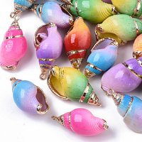 Spray Paint & Electroplate Spiral Shell Pendants with Brass Loops — Charms & Pendants